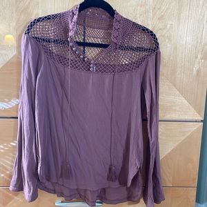 Free People Women’s top size xsmall with crochet on top part of the top, brown
